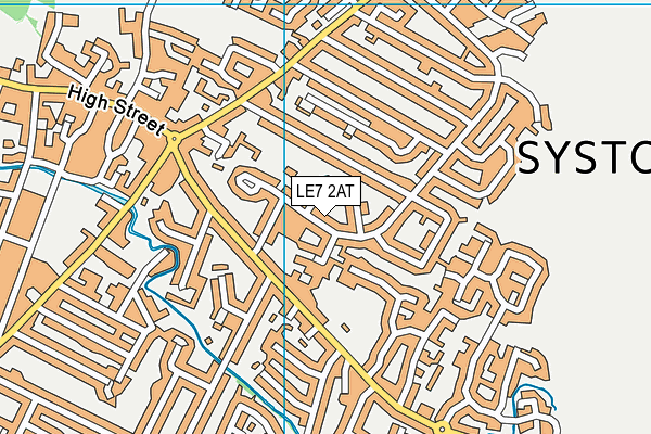 LE7 2AT map - OS VectorMap District (Ordnance Survey)