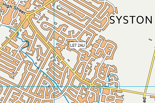 LE7 2AU map - OS VectorMap District (Ordnance Survey)