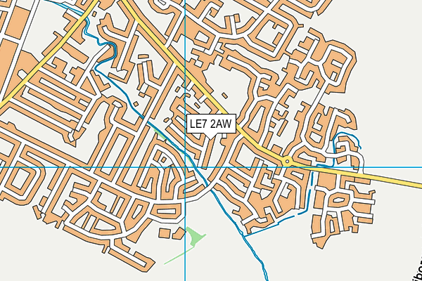 LE7 2AW map - OS VectorMap District (Ordnance Survey)