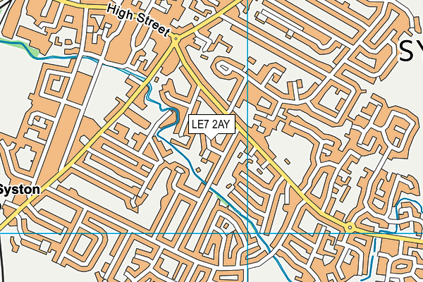 LE7 2AY map - OS VectorMap District (Ordnance Survey)