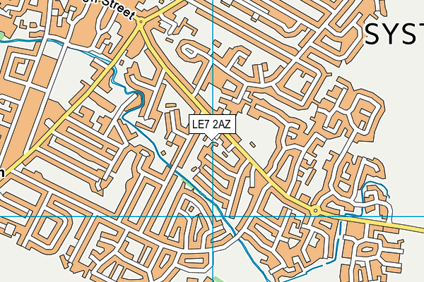 LE7 2AZ map - OS VectorMap District (Ordnance Survey)
