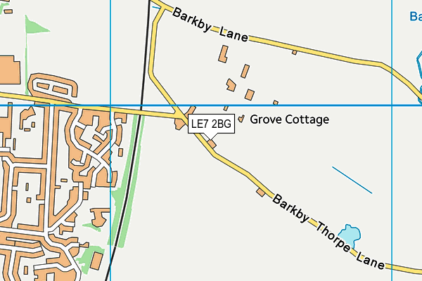 LE7 2BG map - OS VectorMap District (Ordnance Survey)