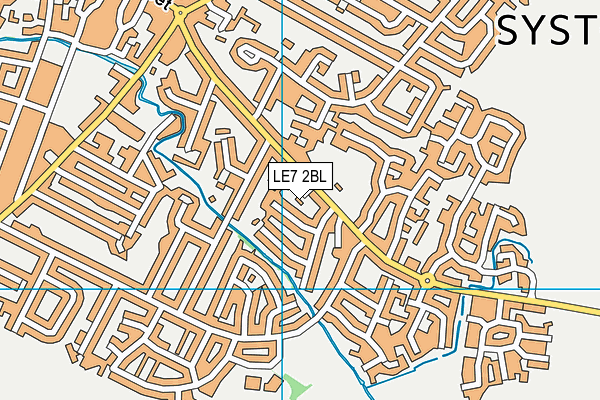 LE7 2BL map - OS VectorMap District (Ordnance Survey)