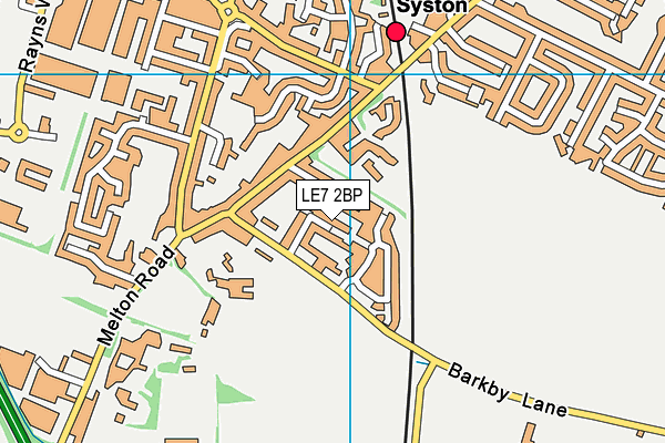 LE7 2BP map - OS VectorMap District (Ordnance Survey)