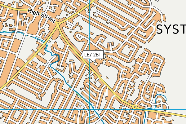 LE7 2BT map - OS VectorMap District (Ordnance Survey)