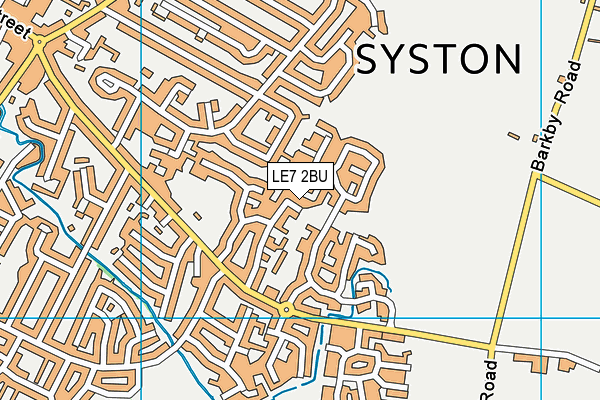 LE7 2BU map - OS VectorMap District (Ordnance Survey)