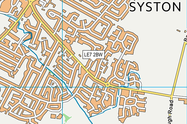 LE7 2BW map - OS VectorMap District (Ordnance Survey)