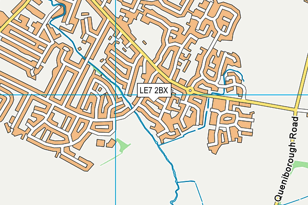 LE7 2BX map - OS VectorMap District (Ordnance Survey)