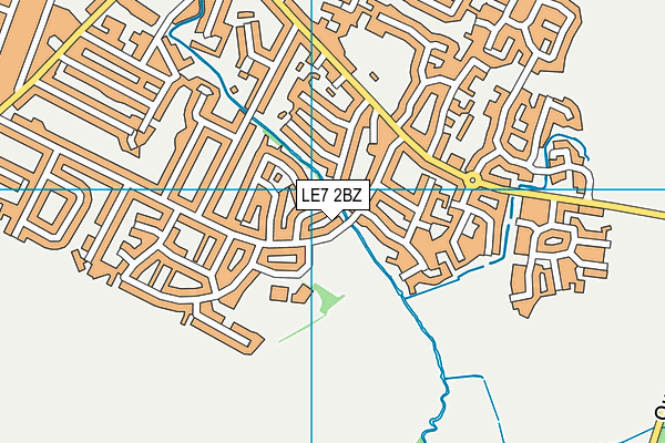 LE7 2BZ map - OS VectorMap District (Ordnance Survey)