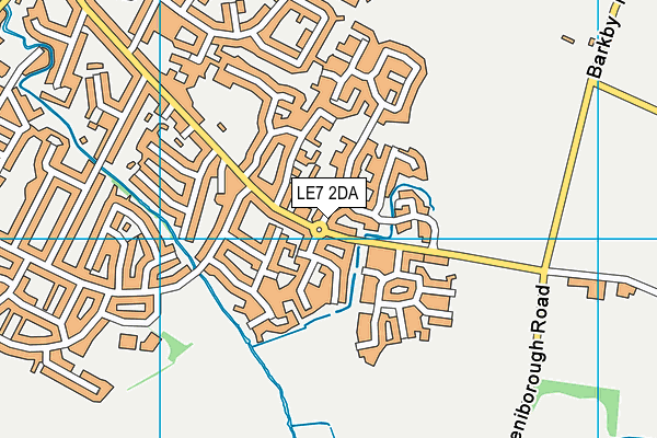LE7 2DA map - OS VectorMap District (Ordnance Survey)