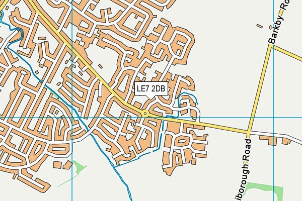 LE7 2DB map - OS VectorMap District (Ordnance Survey)