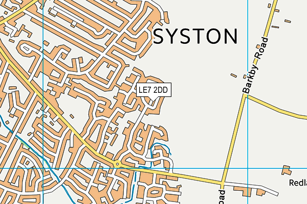 LE7 2DD map - OS VectorMap District (Ordnance Survey)