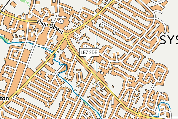 LE7 2DE map - OS VectorMap District (Ordnance Survey)