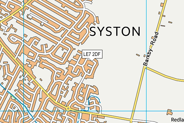 LE7 2DF map - OS VectorMap District (Ordnance Survey)