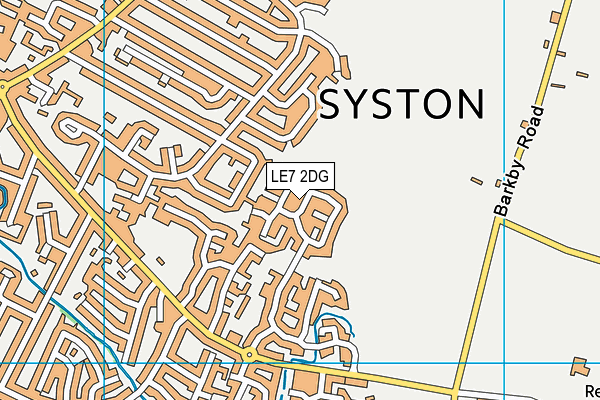 LE7 2DG map - OS VectorMap District (Ordnance Survey)