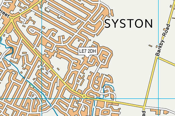 LE7 2DH map - OS VectorMap District (Ordnance Survey)