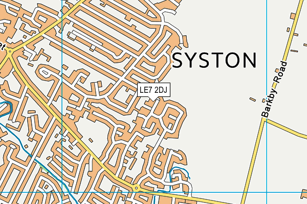 LE7 2DJ map - OS VectorMap District (Ordnance Survey)