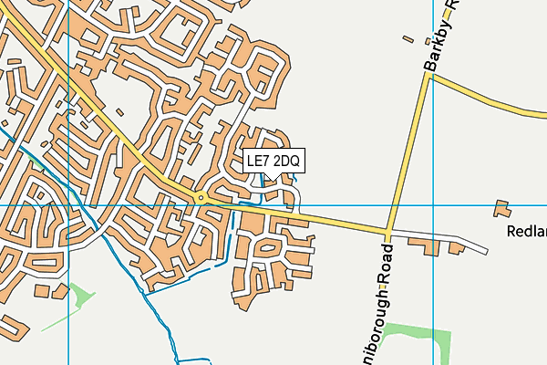 LE7 2DQ map - OS VectorMap District (Ordnance Survey)