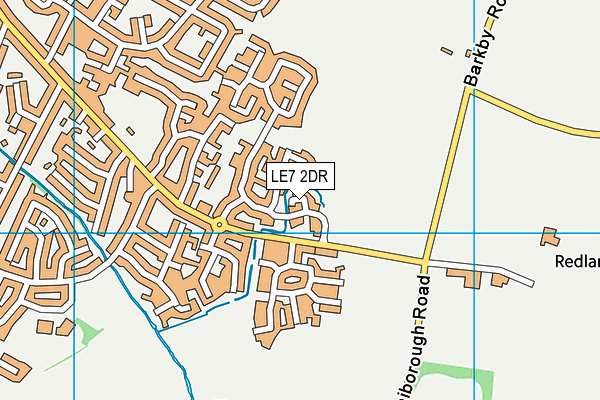 LE7 2DR map - OS VectorMap District (Ordnance Survey)