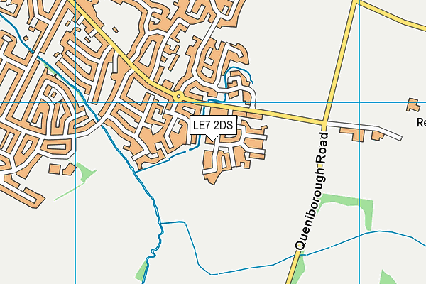 LE7 2DS map - OS VectorMap District (Ordnance Survey)