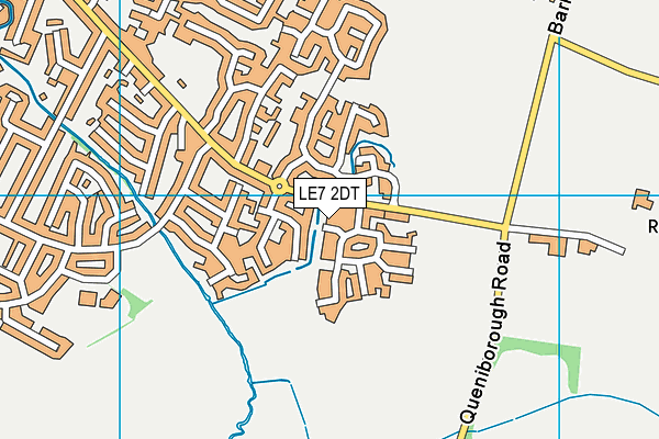 LE7 2DT map - OS VectorMap District (Ordnance Survey)