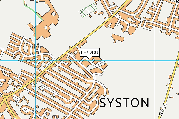 LE7 2DU map - OS VectorMap District (Ordnance Survey)