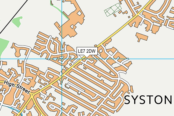 LE7 2DW map - OS VectorMap District (Ordnance Survey)