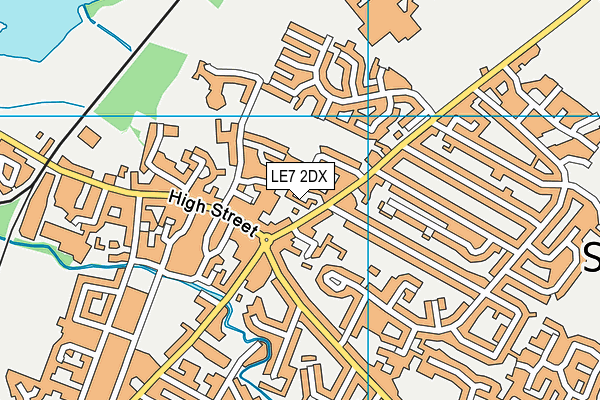 LE7 2DX map - OS VectorMap District (Ordnance Survey)