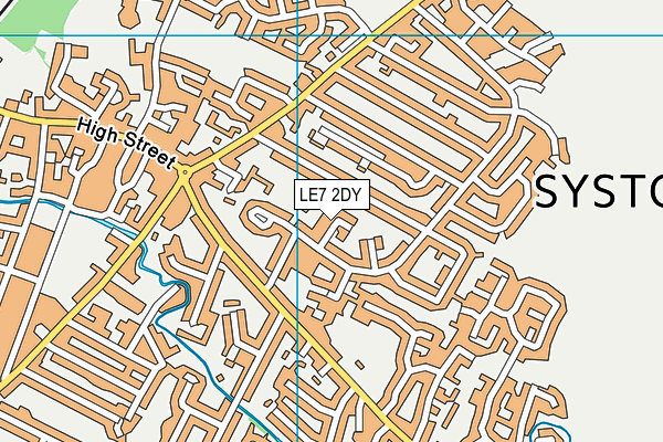 LE7 2DY map - OS VectorMap District (Ordnance Survey)