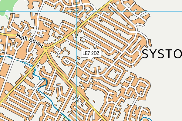LE7 2DZ map - OS VectorMap District (Ordnance Survey)