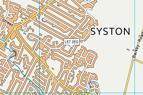 LE7 2EG map - OS VectorMap District (Ordnance Survey)