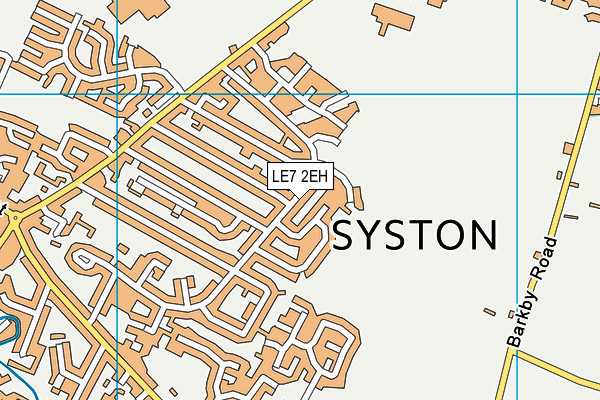 LE7 2EH map - OS VectorMap District (Ordnance Survey)