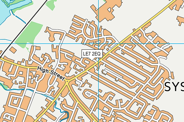 LE7 2EQ map - OS VectorMap District (Ordnance Survey)