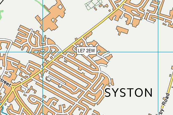 LE7 2EW map - OS VectorMap District (Ordnance Survey)