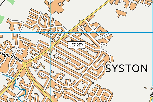 LE7 2EY map - OS VectorMap District (Ordnance Survey)