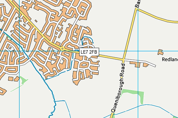 LE7 2FB map - OS VectorMap District (Ordnance Survey)