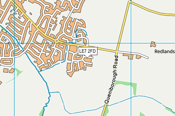 LE7 2FD map - OS VectorMap District (Ordnance Survey)