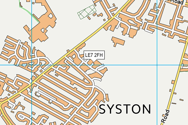 LE7 2FH map - OS VectorMap District (Ordnance Survey)