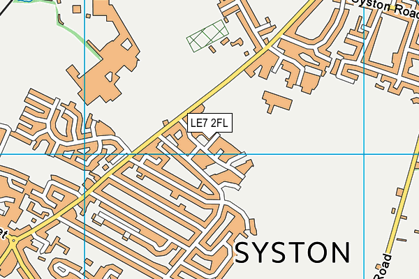 LE7 2FL map - OS VectorMap District (Ordnance Survey)