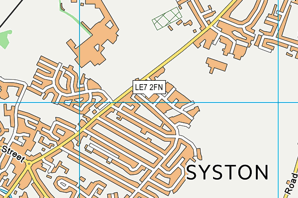 LE7 2FN map - OS VectorMap District (Ordnance Survey)