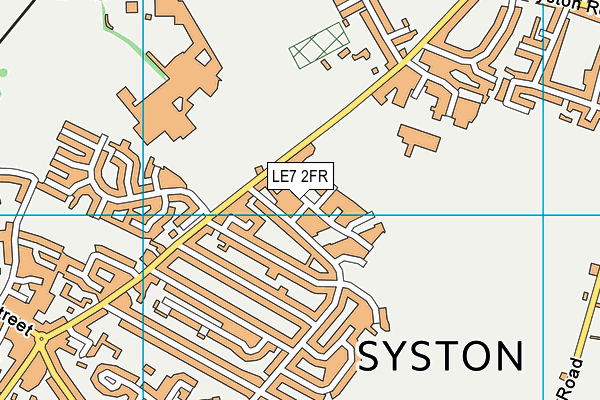 LE7 2FR map - OS VectorMap District (Ordnance Survey)