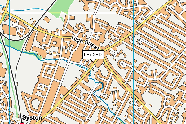 LE7 2HD map - OS VectorMap District (Ordnance Survey)