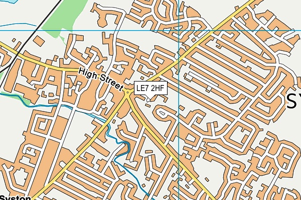 LE7 2HF map - OS VectorMap District (Ordnance Survey)