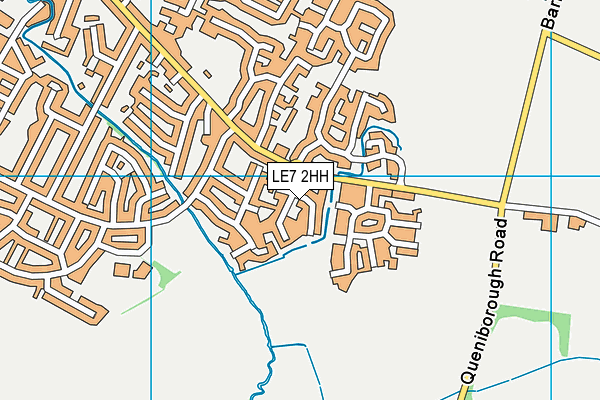LE7 2HH map - OS VectorMap District (Ordnance Survey)
