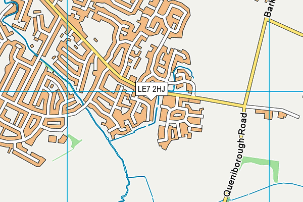 LE7 2HJ map - OS VectorMap District (Ordnance Survey)