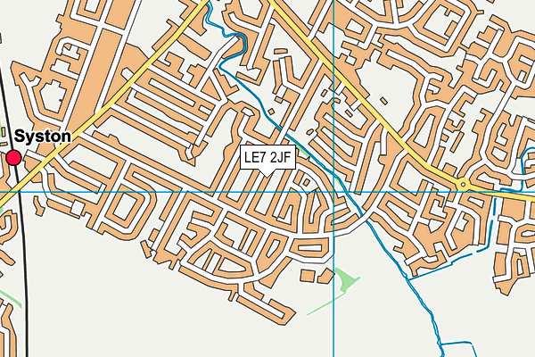 LE7 2JF map - OS VectorMap District (Ordnance Survey)
