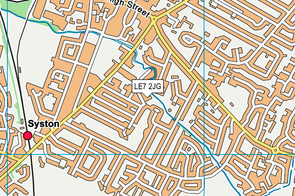 LE7 2JG map - OS VectorMap District (Ordnance Survey)