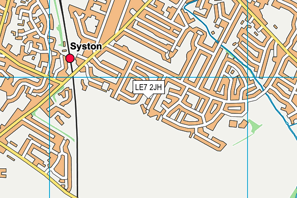 LE7 2JH map - OS VectorMap District (Ordnance Survey)