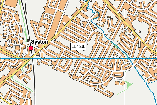 LE7 2JL map - OS VectorMap District (Ordnance Survey)