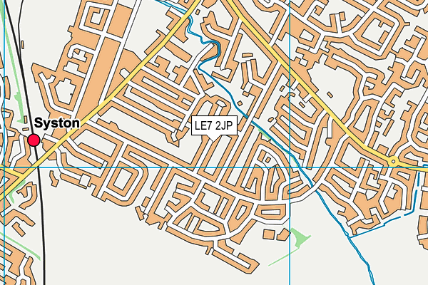LE7 2JP map - OS VectorMap District (Ordnance Survey)